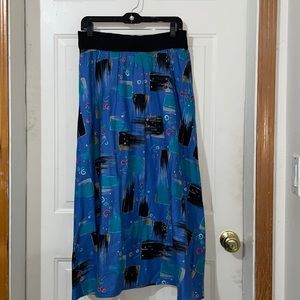 Cool 80s graphic print cotton midi skirt. Size M